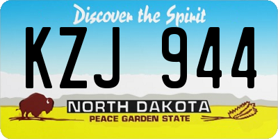ND license plate KZJ944