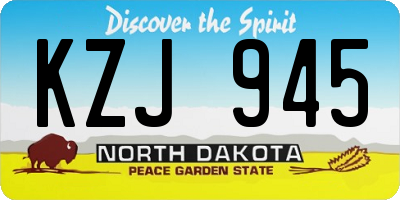 ND license plate KZJ945