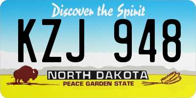 ND license plate KZJ948