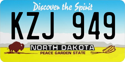 ND license plate KZJ949