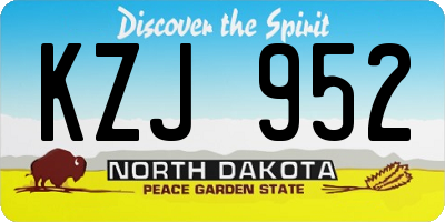 ND license plate KZJ952