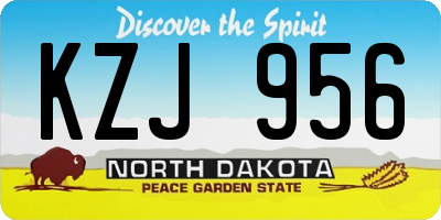 ND license plate KZJ956