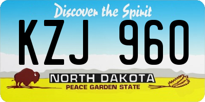 ND license plate KZJ960