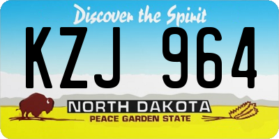 ND license plate KZJ964
