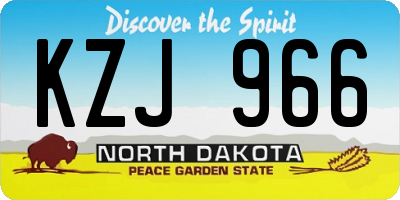 ND license plate KZJ966