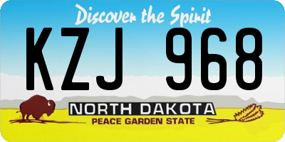 ND license plate KZJ968