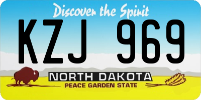 ND license plate KZJ969