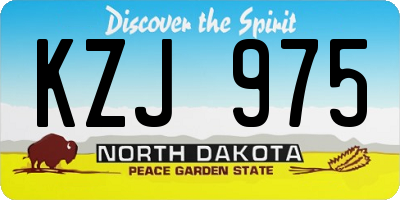 ND license plate KZJ975