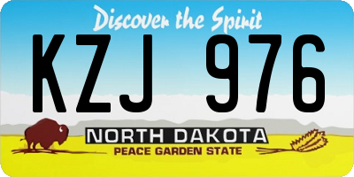 ND license plate KZJ976