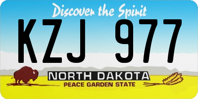 ND license plate KZJ977