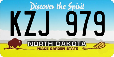 ND license plate KZJ979