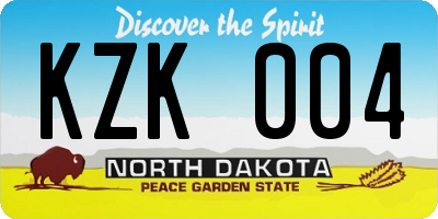 ND license plate KZK004