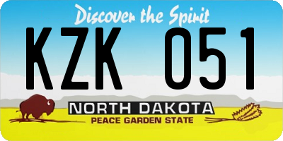 ND license plate KZK051