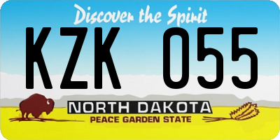 ND license plate KZK055