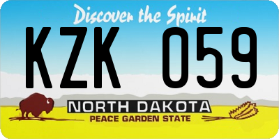 ND license plate KZK059