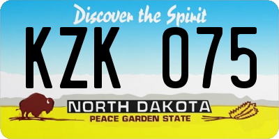 ND license plate KZK075