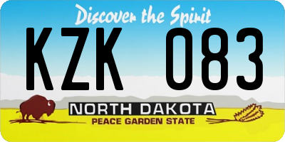 ND license plate KZK083