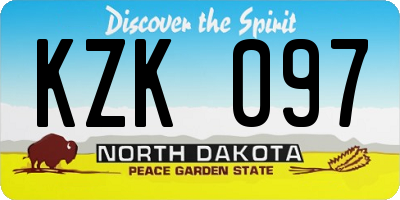 ND license plate KZK097