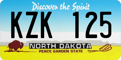 ND license plate KZK125