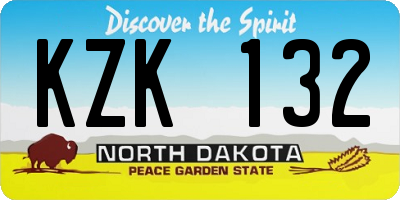 ND license plate KZK132