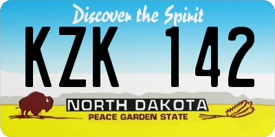ND license plate KZK142