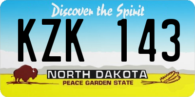 ND license plate KZK143