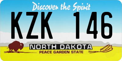 ND license plate KZK146