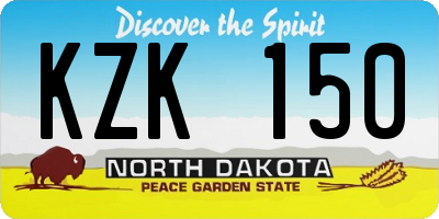 ND license plate KZK150