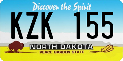 ND license plate KZK155