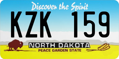 ND license plate KZK159