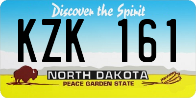 ND license plate KZK161