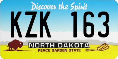 ND license plate KZK163