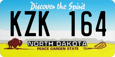 ND license plate KZK164