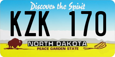 ND license plate KZK170
