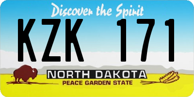 ND license plate KZK171