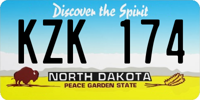 ND license plate KZK174