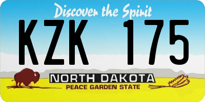 ND license plate KZK175
