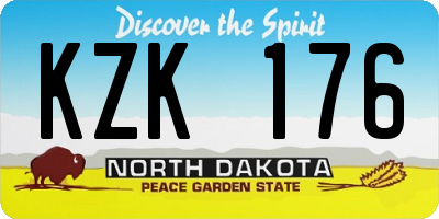 ND license plate KZK176