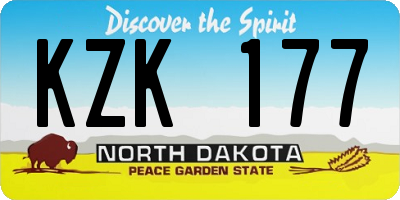 ND license plate KZK177