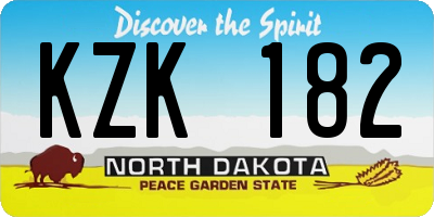 ND license plate KZK182