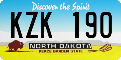 ND license plate KZK190