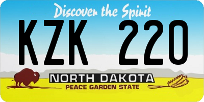 ND license plate KZK220