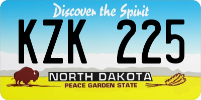 ND license plate KZK225