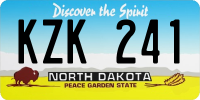 ND license plate KZK241