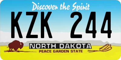 ND license plate KZK244