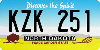 ND license plate KZK251
