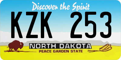 ND license plate KZK253