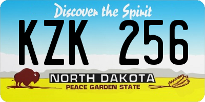 ND license plate KZK256
