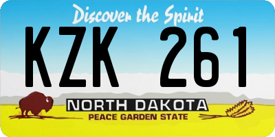 ND license plate KZK261