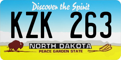 ND license plate KZK263